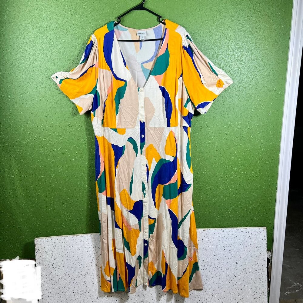 Ava & Viv Abstract Design Dress - 2X - XXL